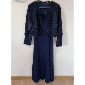 Soft Surroundings Theodora Bolero Jacket & Dress Women's  M/L Embroidered